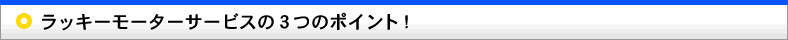 ラッキーモーターサービスの３つのポイント